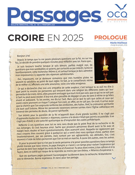 Croire en 2025 Passages