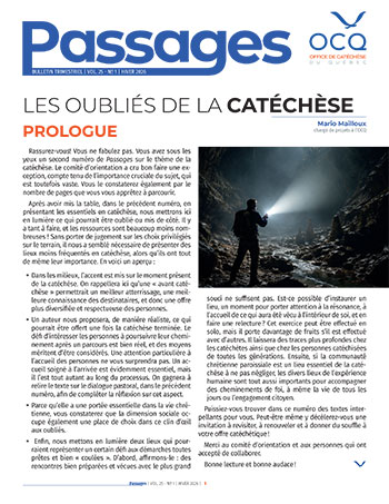 Les oubliés de la catéchèse Passages