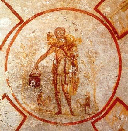 Fresque, 3e siècle, Catacombes de St-Calixte