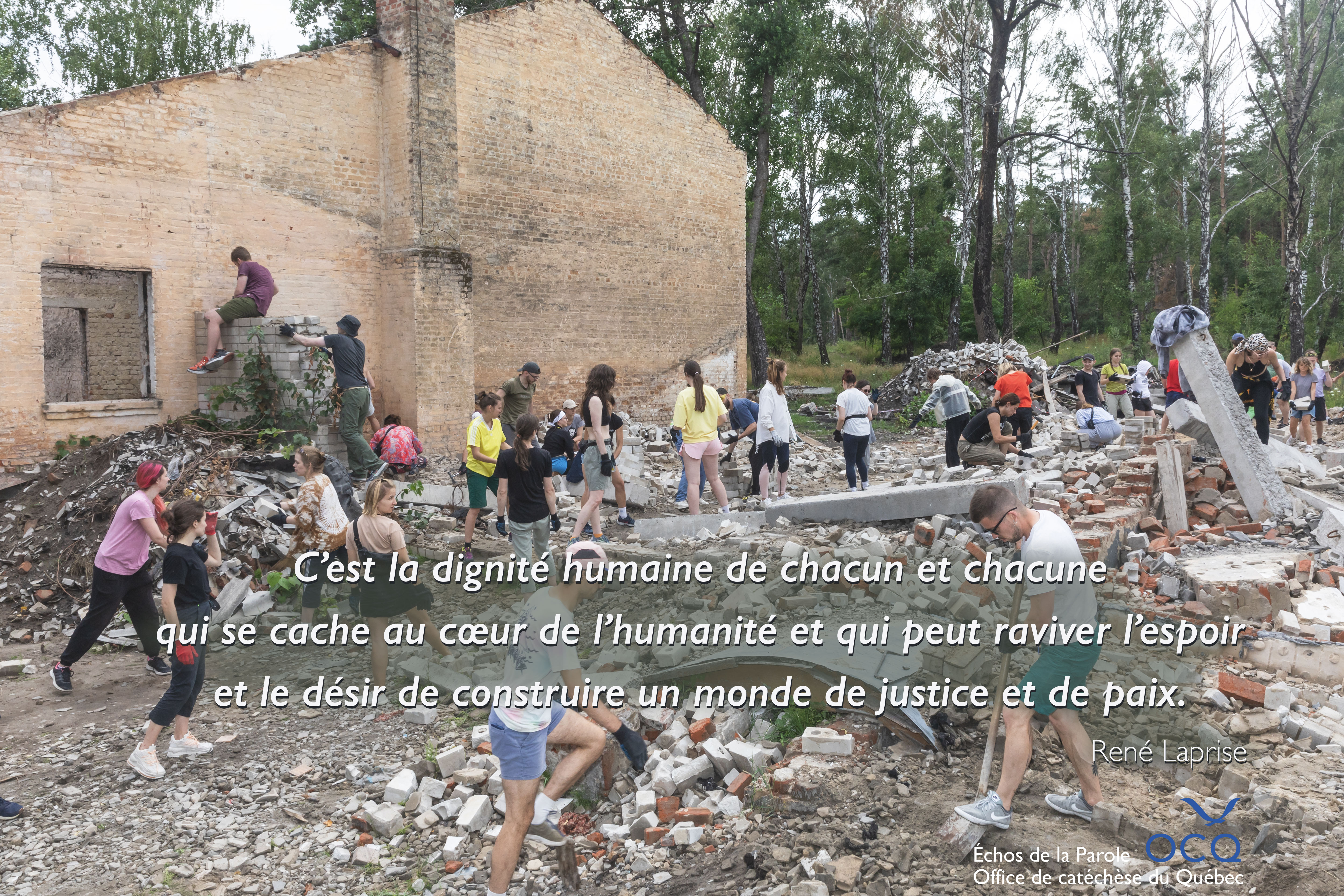 C’est la dignité humaine de chacun et chacune qui se cache au cœur de l’humanité et qui peut raviver l’espoir et le désir de construire un monde de justice et de paix.