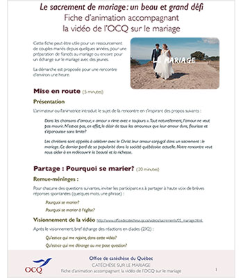 Fiche mariage